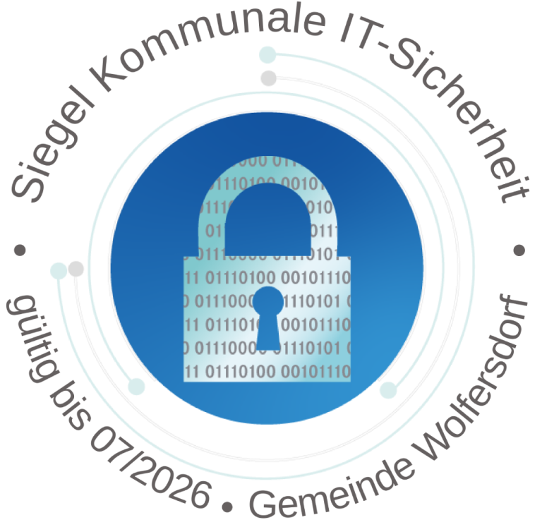 Siegel Kommunale Sicherheit Gemeinde Wolfersdorf 07/2026 Siegel Kommunale Sicherheit Gemeinde Wolfersdorf 07/2026
